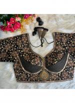 Silk Black Bridal Wear Embroidery Work Readymade Blouse